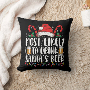 Coussin Plus susceptible de boire la bière du Père Noël Bo