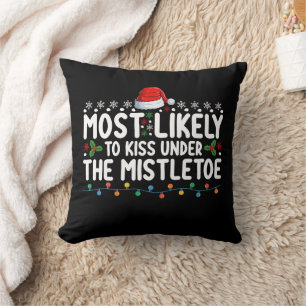 Coussin Plus susceptible d'embrasser sous le gui de Noël