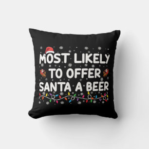 Coussin Plus susceptible d'offrir une bière à Santa Christ