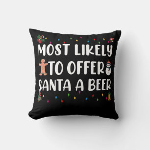 Coussin Plus susceptible d'offrir une bière au Père Noël d