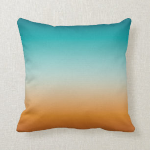 Coussin Plutôt Ombre Sunny Orange & Turquoise Blue Gradie