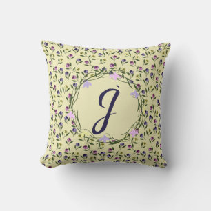 Coussin Plutôt rose et violet et jaune