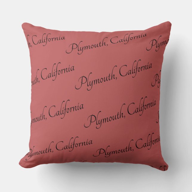 Coussin Plymouth, Californie nom de la ville (Recto)