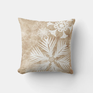 Coussin Pneus de Noël blanc et ivoire