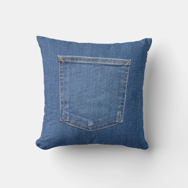 Coussin Poche bleue originale de jeans de mode de tissu de (Recto)