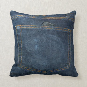 Coussin Poche de denim de blues-jean
