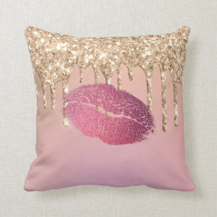 Coussin Poches de Parties scintillant Rose or branché de m