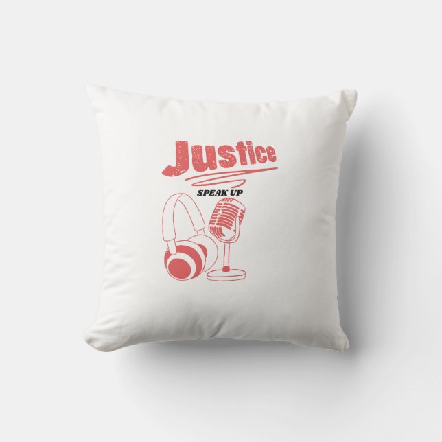 Coussin Podcast pour Justice (Recto)