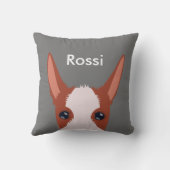 Coussin Podenco customisé face fleur châtaigne gris (Verso)