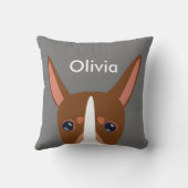 Coussin Podenco customisé Orito Chien Visage gris clair (Verso)