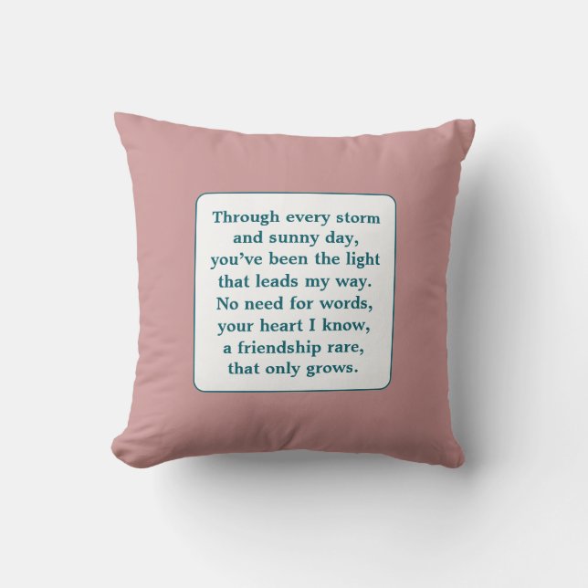 Coussin Poème d'amitié (Recto)