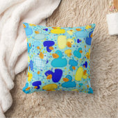 Coussin POIDS-N-POTS-Style-3-Bleu 1 Sq-JAUNE (Couverture)