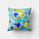 Coussin POIDS-N-POTS-Style-3-Bleu 1 Sq-JAUNE (Verso)