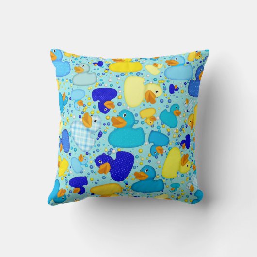 Coussin POIDS-N-POTS-Style-3-Bleu 1 Sq-JAUNE (Verso)