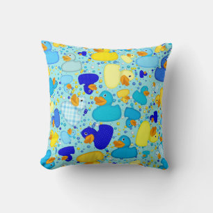 Coussin POIDS-N-POTS-Style-3-Bleu 1 Sq-JAUNE
