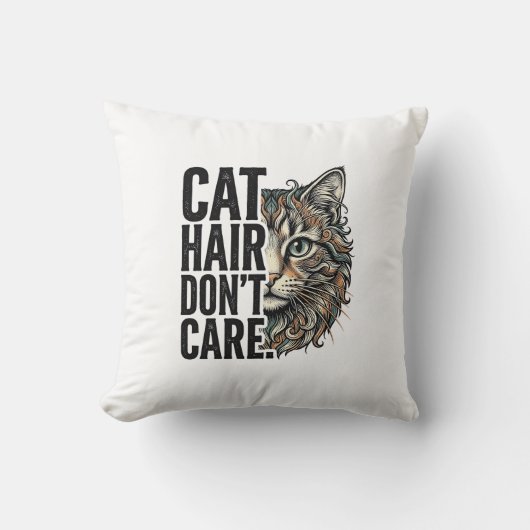 Coussin Poils de Chat N'ont Aucune Importance Gravure Vint (Recto)