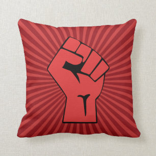 Coussin Poing révolutionnaire rouge