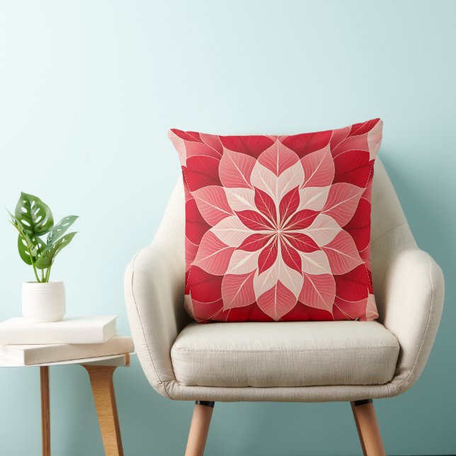 Coussin Poinsettia de Noël  Festif  (Chaise)