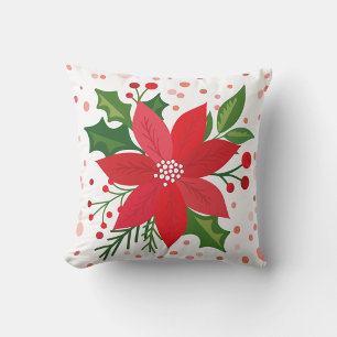 Coussin Poinsettia rouge