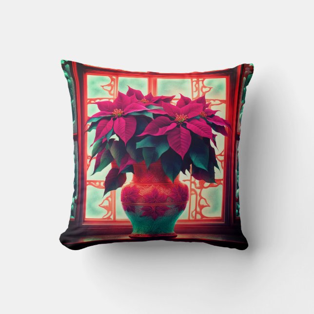 Coussin Poinsettias Fantastiques  (Recto)