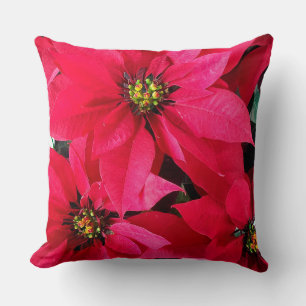 Coussin Poinsettias rouges