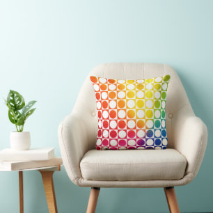 Coussin Point arc-en-ciel