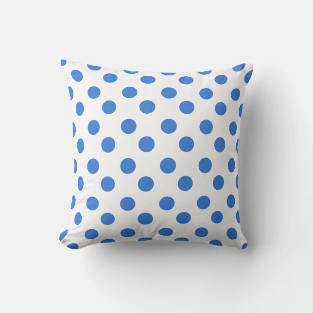 Coussin Point de polka bleu (Recto)