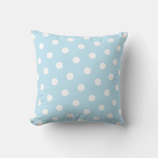 Coussin Point de polka bleu-clair (Recto)