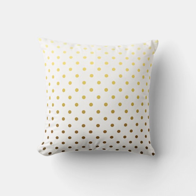Coussin Point de polka d'or blanc (Recto)