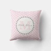 Coussin Point de polka personnalisé unique de roses pâles (Verso)