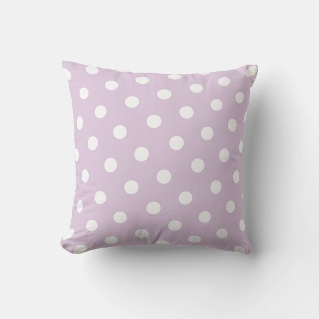 Coussin Point de polka pourpre en pastel (Recto)