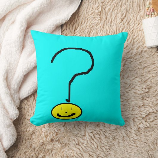 Coussin Point d'interrogation drôle mignon Emoji, art (Couverture)