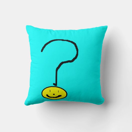 Coussin Point d'interrogation drôle mignon Emoji, art (Verso)