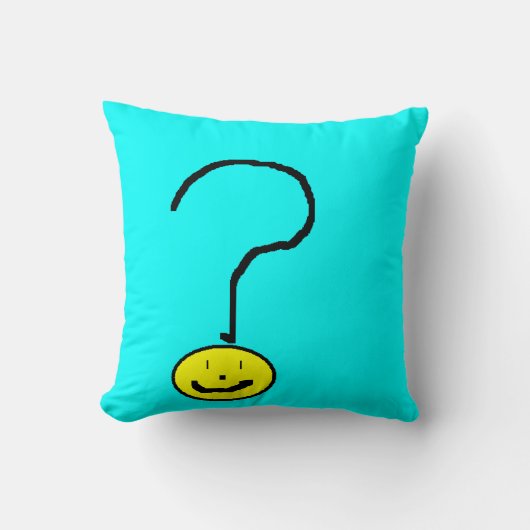 Coussin Point d'interrogation drôle mignon Emoji, art (Recto)