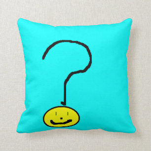 Coussin Point d'interrogation drôle mignon Emoji, art