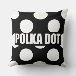 Coussin Point Polka noir et blanc