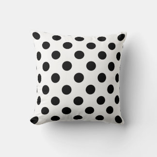 Coussin Point Polka noir et blanc