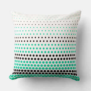 Coussin Point vert et noir des Caraïbes modernes