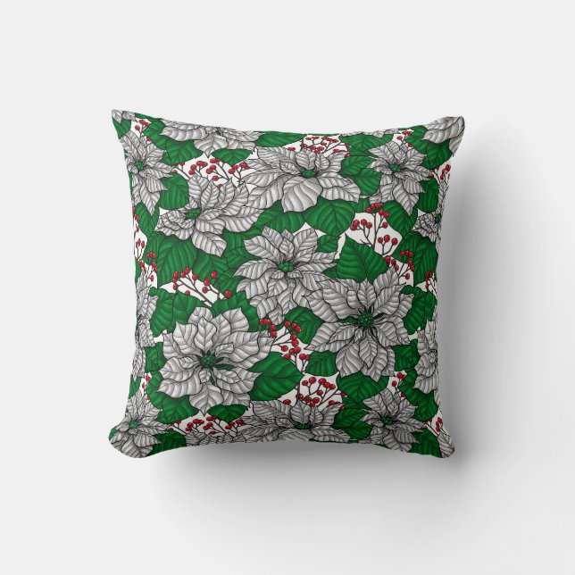 Coussin Pointe blanche, motif de Noël (Recto)