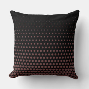 Coussin Pointe Polka de café profond Noir moderne