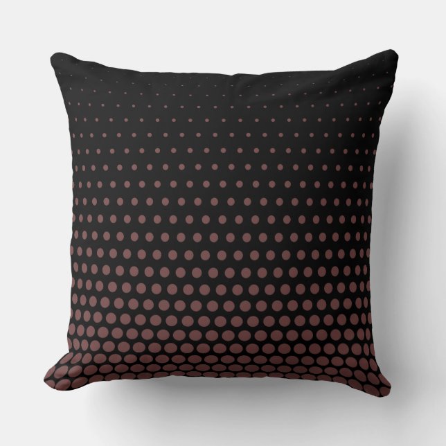 Coussin Pointe Polka de café profond Noir moderne (Recto)