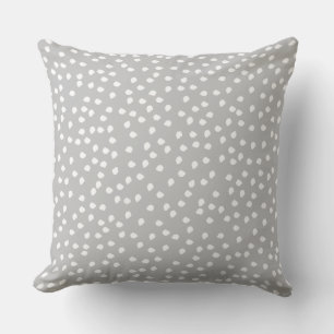Coussin Pointe Polka minimale Gris et blanc