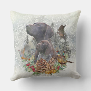 Coussin Pointeur à poils courts allemand en hiver