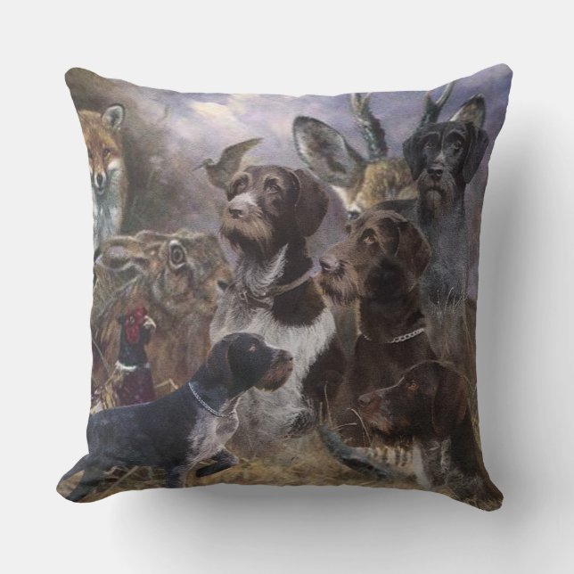 Coussin Pointeur À poils durs allemand (Recto)