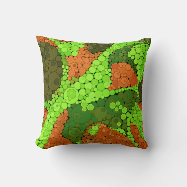 Coussin pointillisme sans couture cercles peints à la main (Recto)