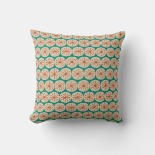 Coussin Points Atomique Mi-Siècle Moderne Orange Beige Tur