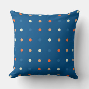 Coussin Points blancs, blancs et oranges