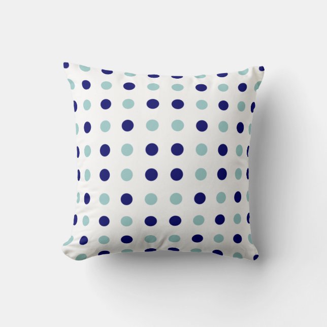 Coussin Points Bleus clairs et foncés Lancer l'oreiller (Recto)