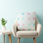 Coussin Points Bleus et Pêche (Chaise)
