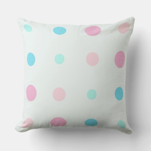 Coussin Points Bleus et Pêche (Recto)